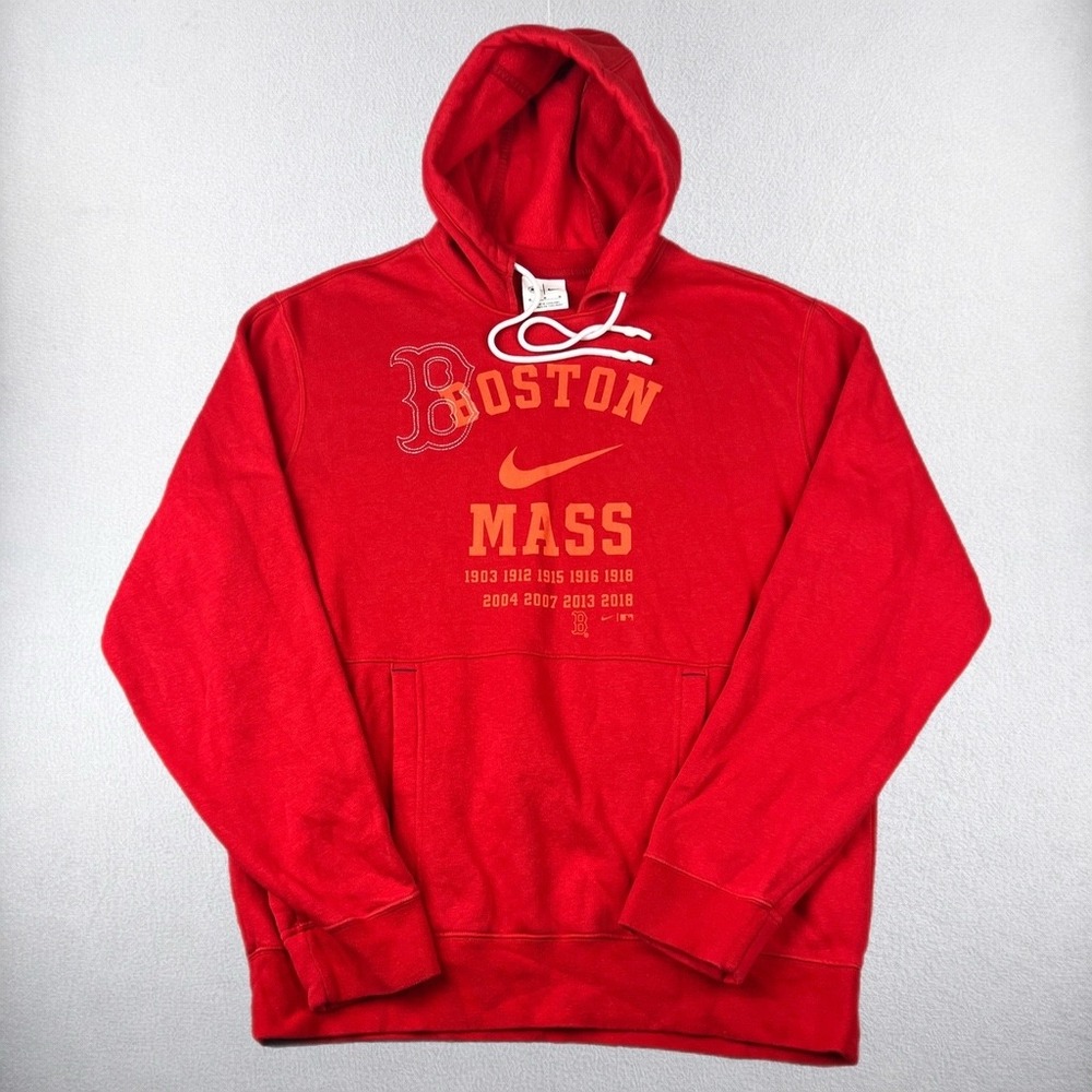 Nike Hoodie Mens Medium Red Boston Red Sox World Series Championships Pullover
